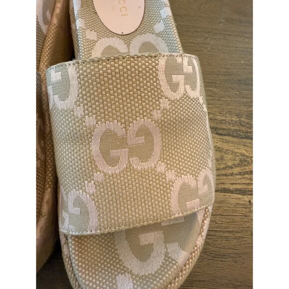 Gucci Angelina Platform Sandals Pink and Beige Size 36 (6-7 US) - Picture 6 of 8